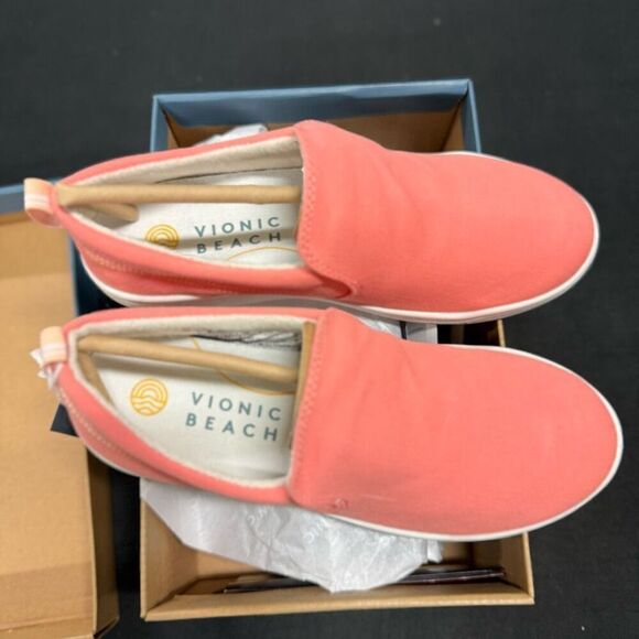 Vionic Marshall Papaya Canvas Slip On Sneakers 6 - Picture 2 of 7